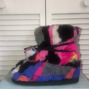 Multi Colorful fur boots from JustFab